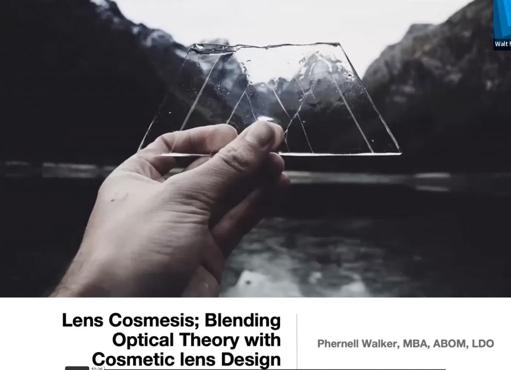 Lens Cosmesis - Blending Optical Theory with Cosmetic Lens Design?